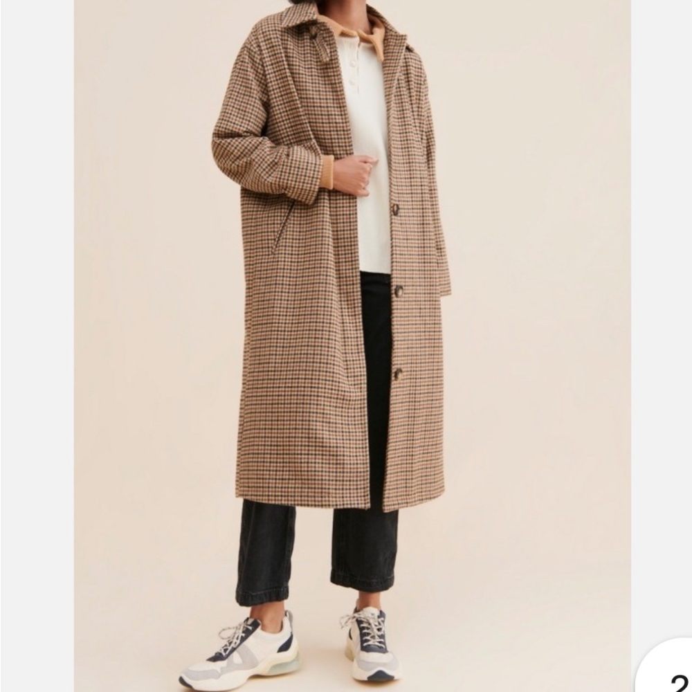 Classic Brown Houndstooth Women's Coat
